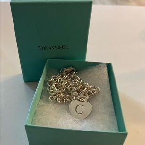 Authentic Tiffany’s sterling silver choker with heart charm